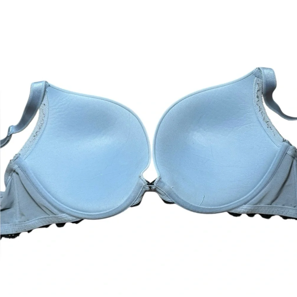 Torrid Elegant Black and Light Blue‎ Lace Bra Sz 40C EUC